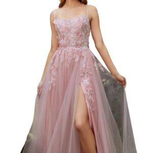 NWT Andrea and Leo A1141 Tulle Prom Dress Dust Rose Size 16